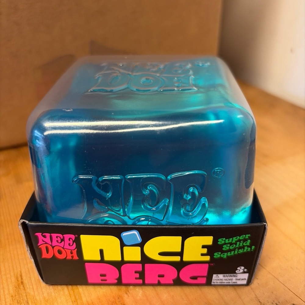 NeeDoh Nice Berg Blue XL Giant Nee Doh Niceberg Solid Squish Cube Ice Block